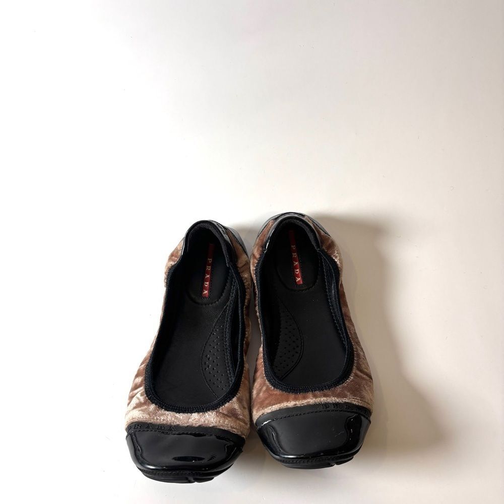 Prada Vintage Velvet & Patent Flats | Made in Italy Designer Shoes size 5